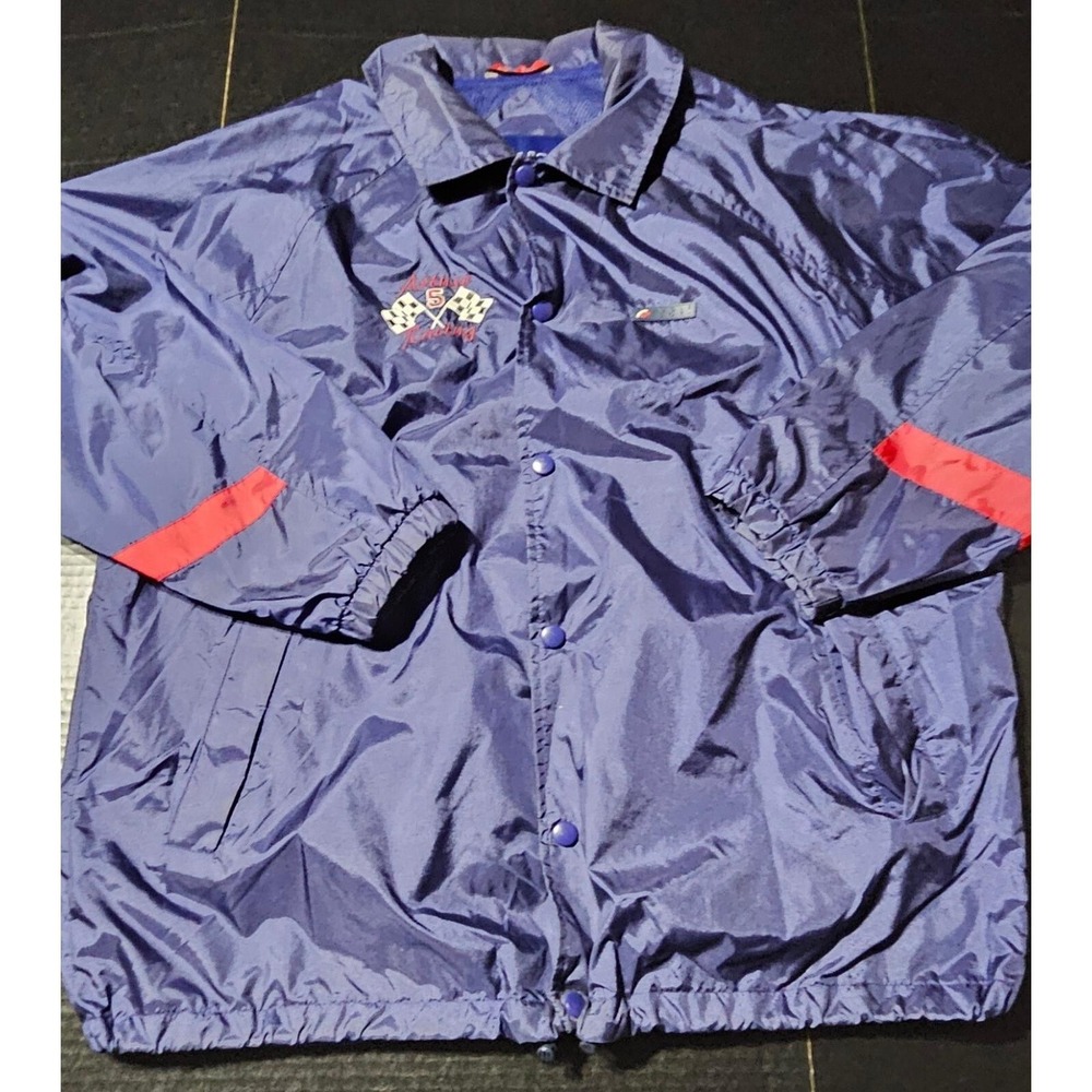 Vtg 90s Bugle Boy Outerwear Nylon Snap Jacket‎ Mens XL Artuso Racing Windbreaker